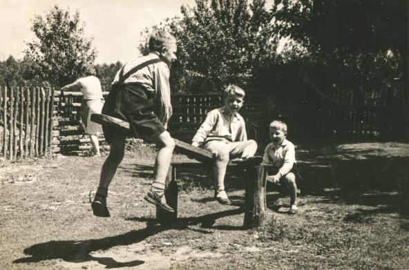 stockphotovintagephotoofboysplayingonwoodenswingfifties120235972.jpg