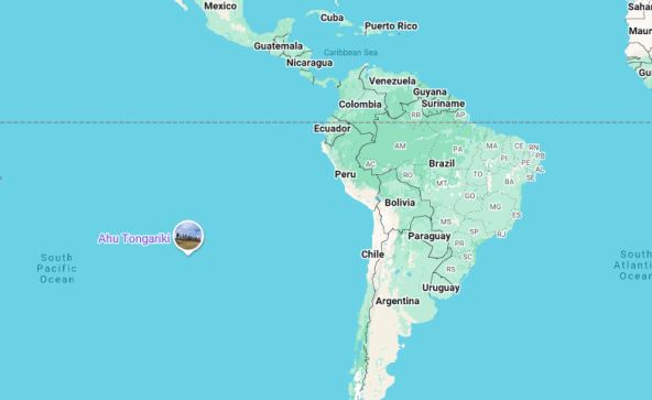 Uskršnje ostrvo na mapi