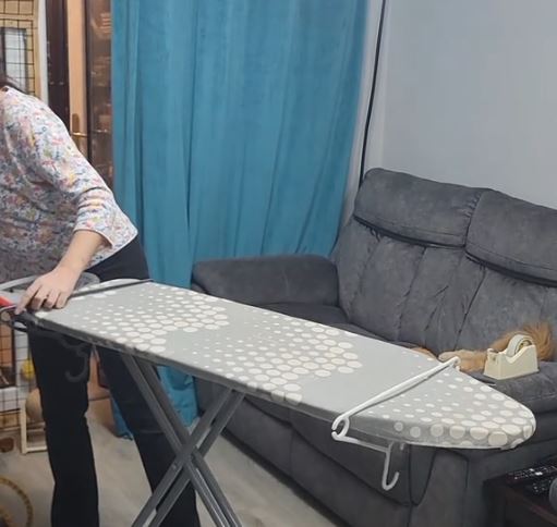 Kler Li podučava kako najbolje pakovati poklone uz pomoć daske za peglanje