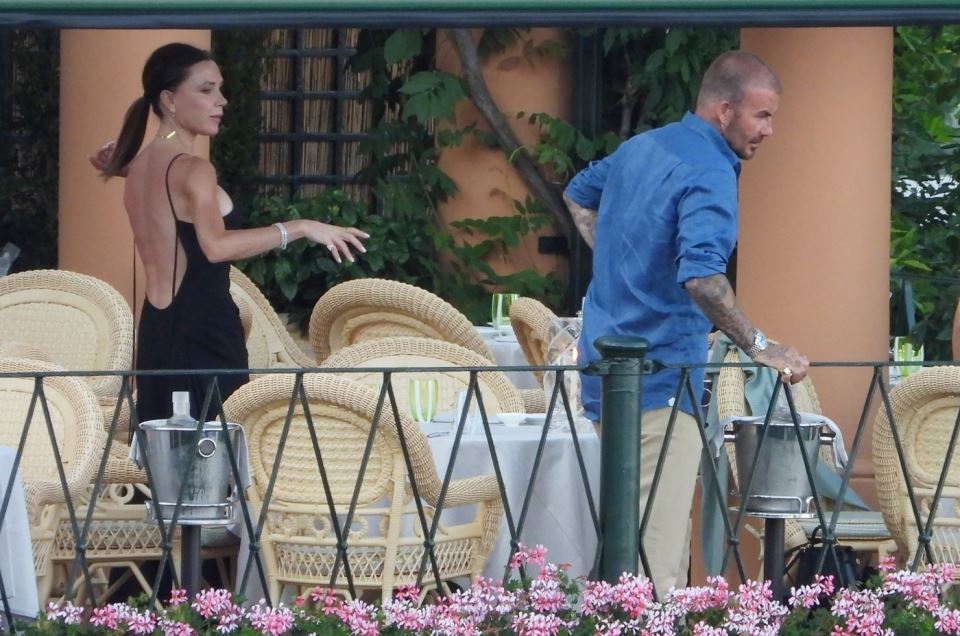 Viktorija i Dejvid Bekam na večeri